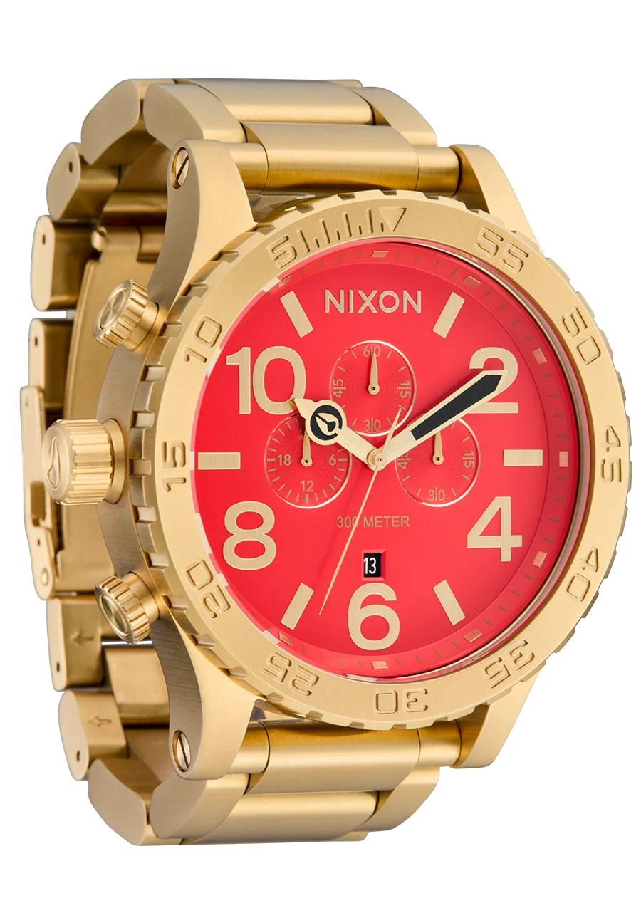 Nixon 51-30 Chrono - Gold / Red Dial