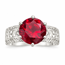 Load image into Gallery viewer, 925 Sterling Silver Hawaiian Ruby Solitaire Ring