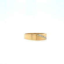 Load image into Gallery viewer, 9ct Gold Diagonal Diamond Channel Men's Ring