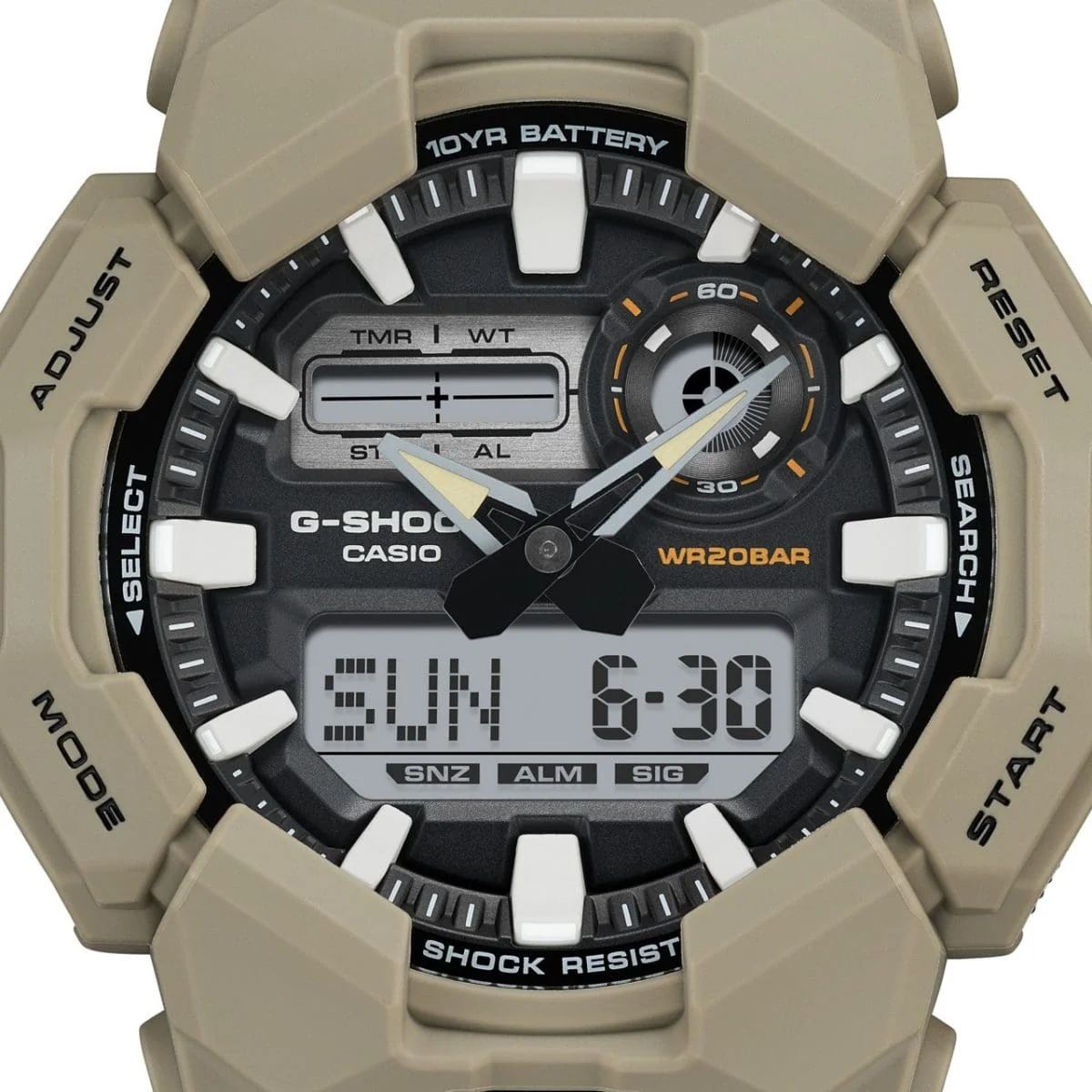 GA010-5A Beige G-Shock Dual Time Watch