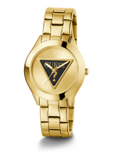Load image into Gallery viewer, GUESS GW0675l2 Ladies Gold Tri Plaque Black Link Watch