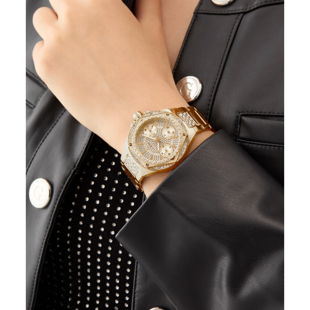 GW0878L2 GUESS Ladies Gold Tone Analogue Watch