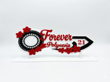 Load image into Gallery viewer, Custom 21st Birthday Key with Stand – Pacifica Patterns & Flowers