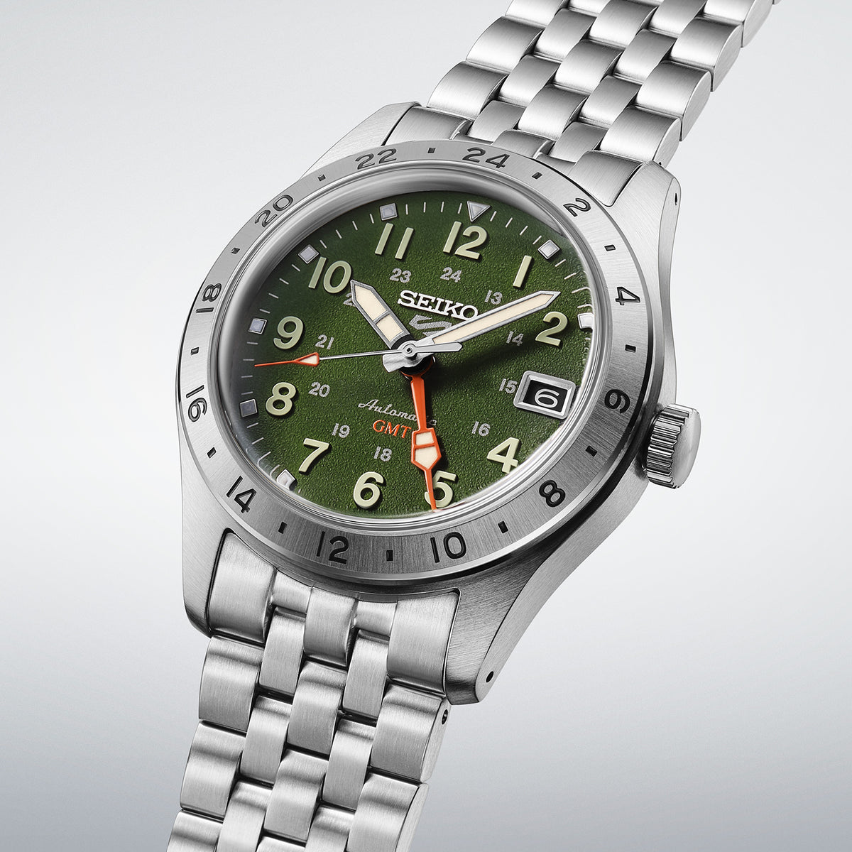 Seiko 5 Sports GMT Field Series HDB001K Watch Silver/Green