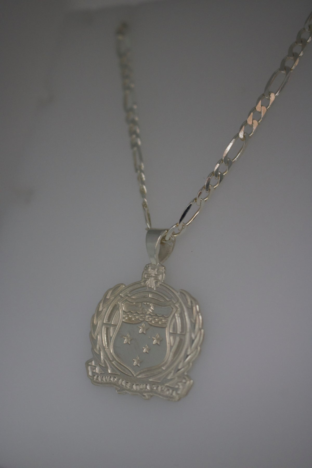 925 Sterling Silver Samoan Shield With Chain