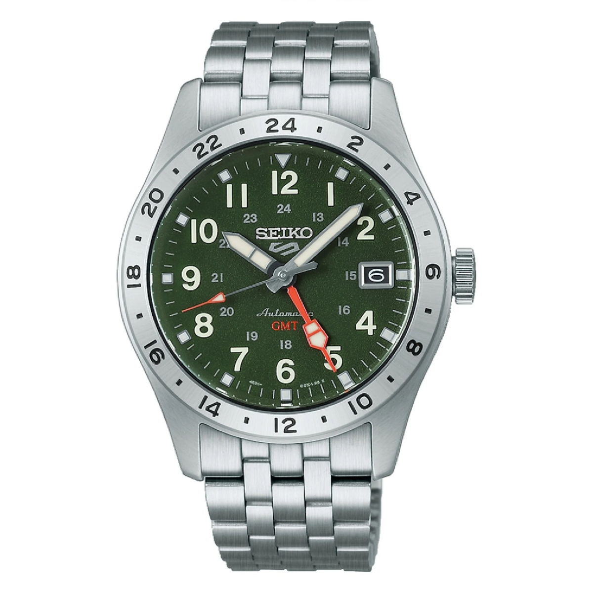 Seiko 5 Sports GMT Field Series HDB001K Watch Silver/Green