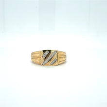 Load image into Gallery viewer, 10ct Gold Rectangular Diamond Stripe Men's Ring