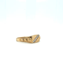Load image into Gallery viewer, 9ct Gold Diagonal CZ Channel Men's Ring - Modern Tapered Style