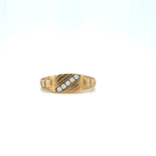 Load image into Gallery viewer, 9ct Gold Diagonal CZ Channel Men's Ring - Modern Tapered Style