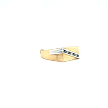 Load image into Gallery viewer, 9ct Gold Diamond and Blue Sapphire Channel Ring
