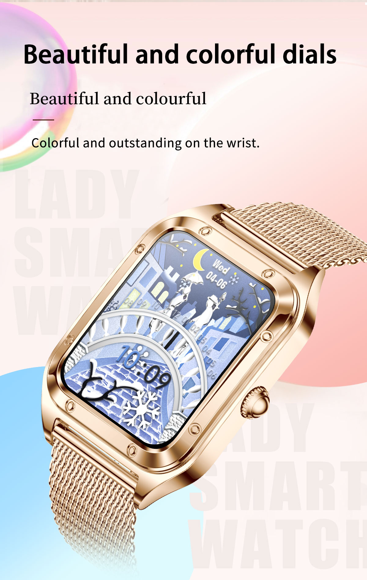 Broadway GI98 Ladies Rose Gold Stylish Smart Watch