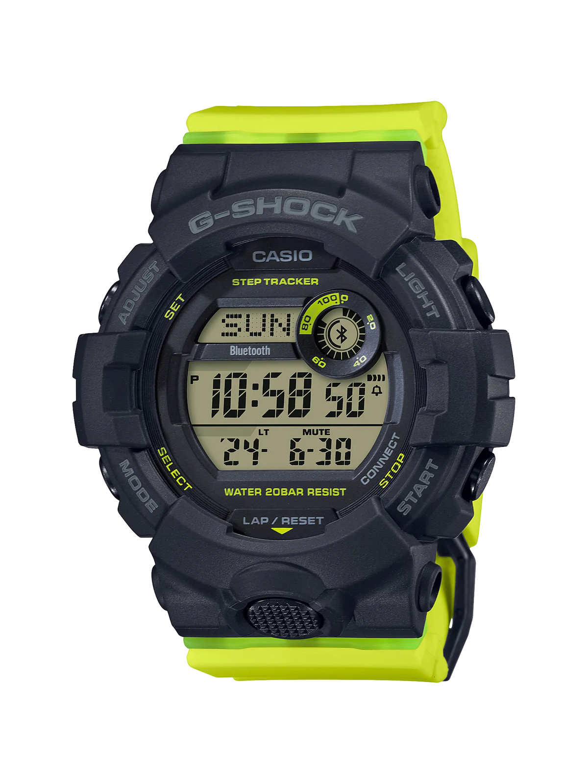 GMDB800SC-1BG-Shock Black & Yellow Sports Watch with Step Tracker
