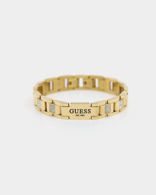 Guess Frontier Crystal Bracelet In 12mm In Gold