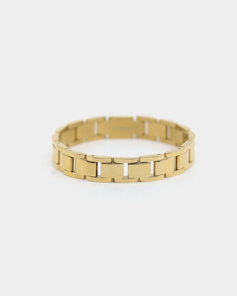 Guess Frontier Crystal Bracelet In 12mm In Gold