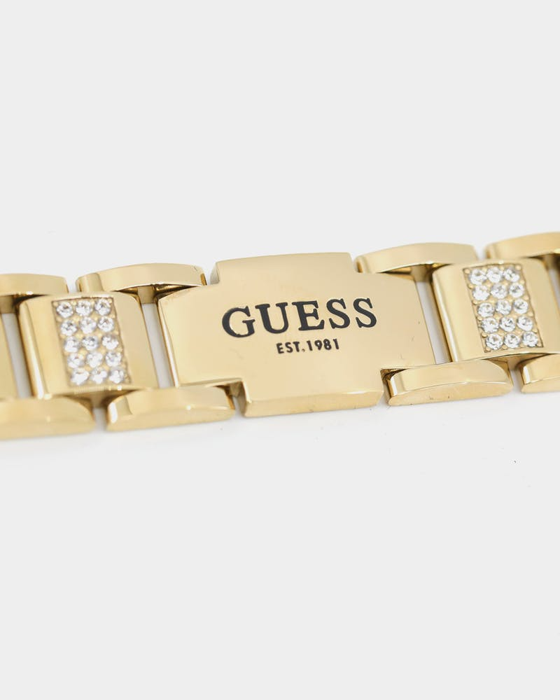 Guess Frontier Crystal Bracelet In 12mm In Gold