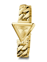 Load image into Gallery viewer, Guess Ladies Fame Triangle Case Gold Case &amp; Band – GW0859L2
