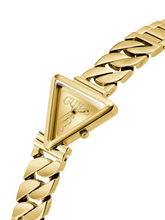 Load image into Gallery viewer, Guess Ladies Fame Triangle Case Gold Case &amp; Band – GW0859L2
