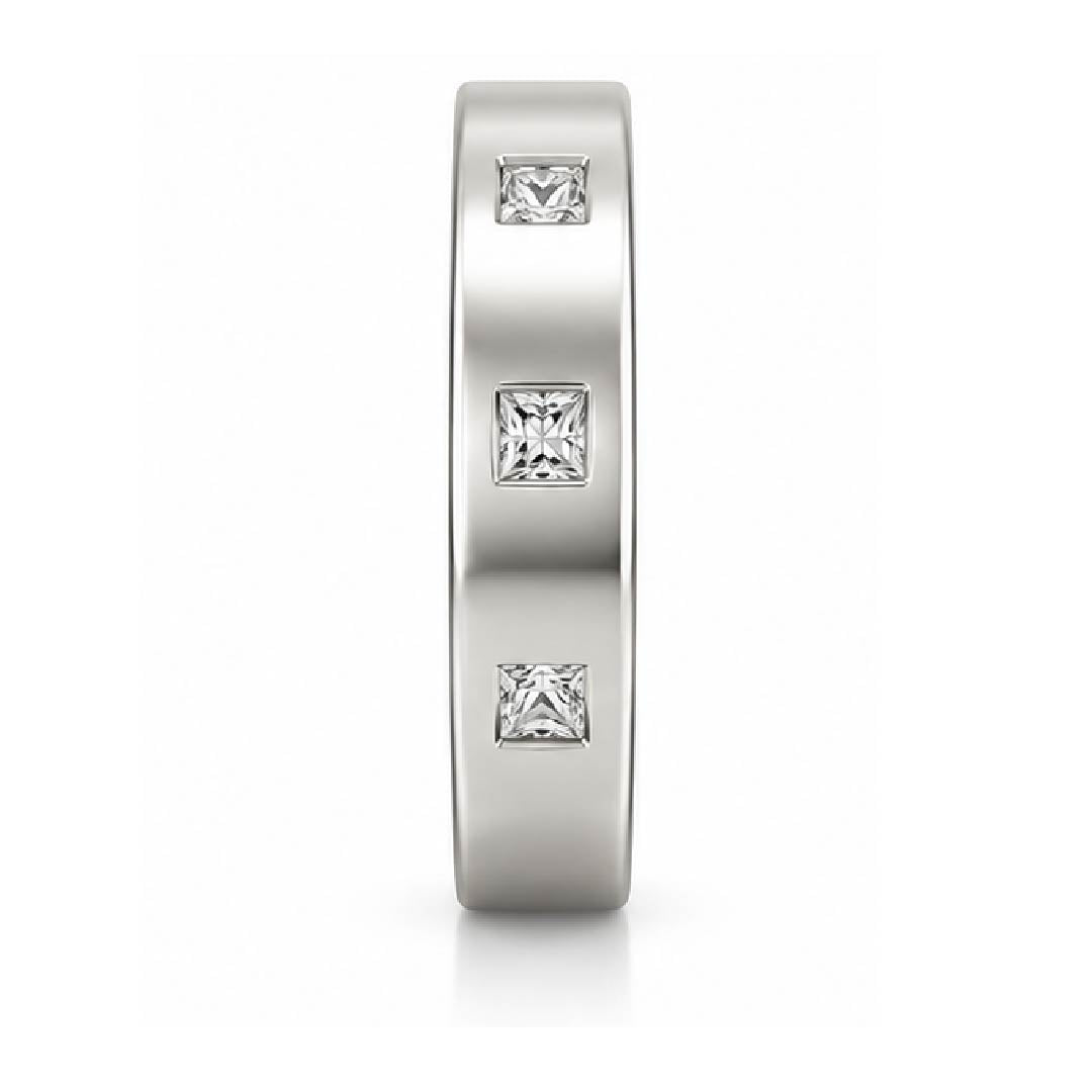 925 Sterling Silver Cubic Zirconia Flush Set Band Ring