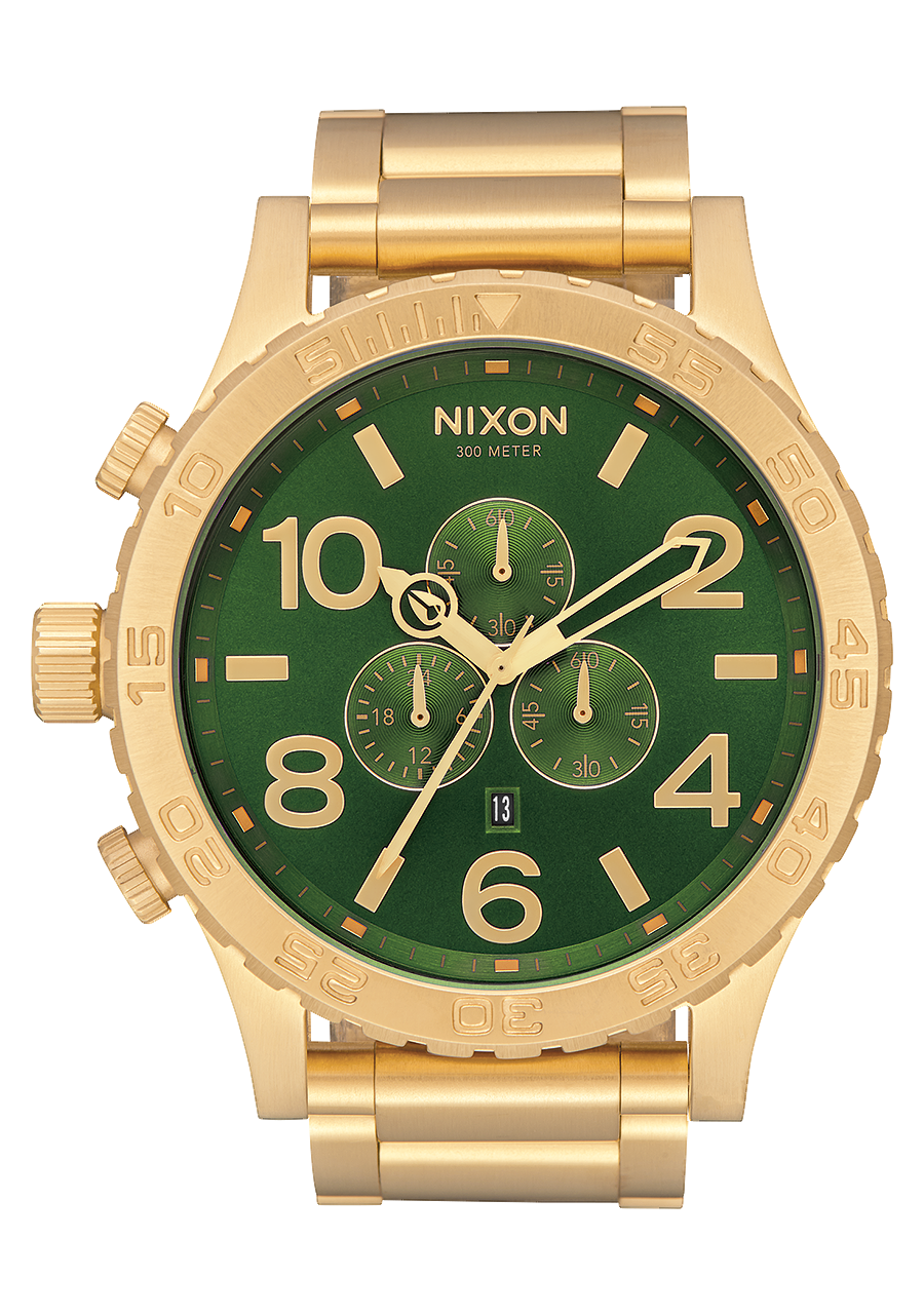 Nixon 51-30 Chrono Gold & Green Sunray Analog Watch