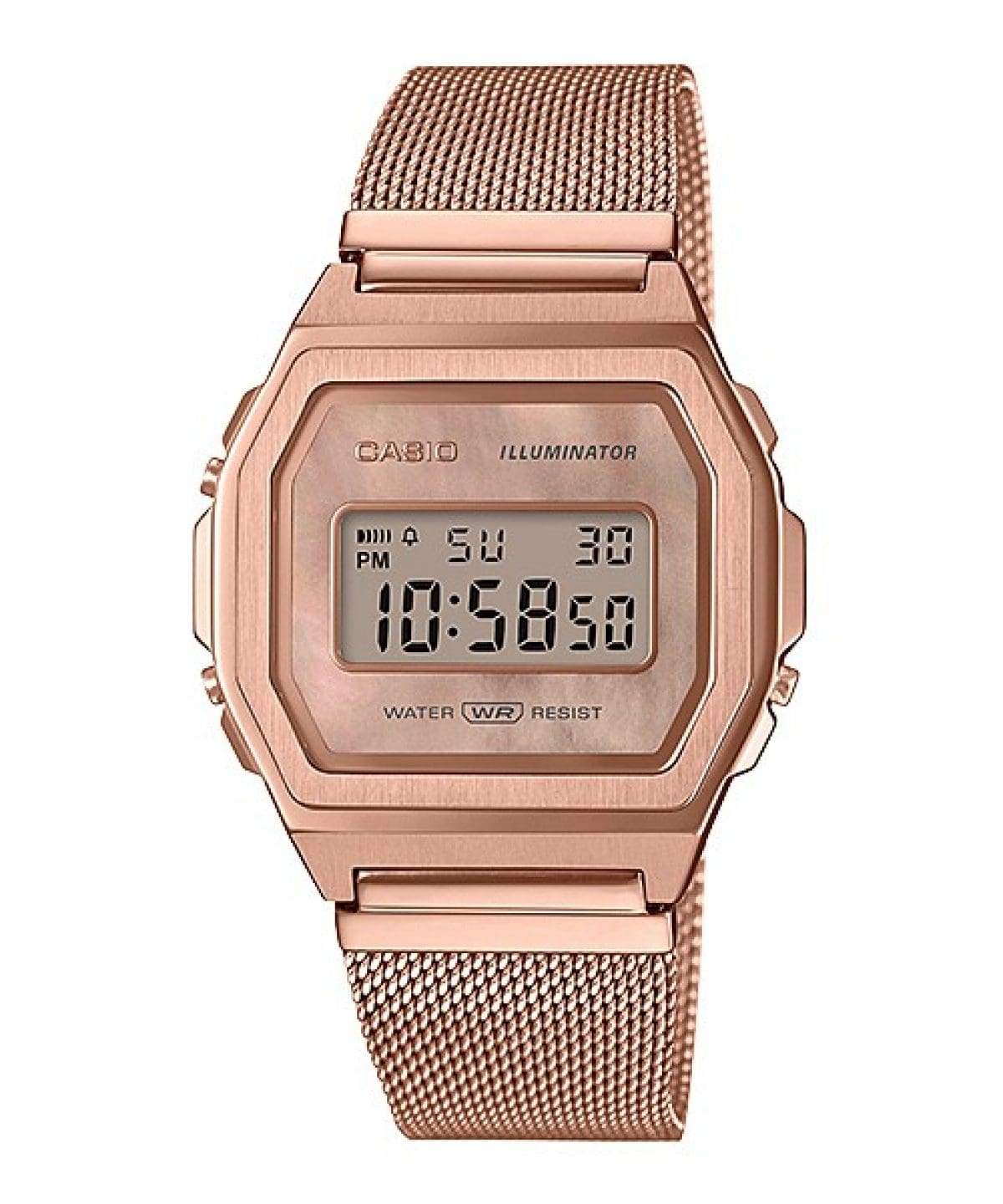 A1000MPG-9E Vintage Rose Gold Stainless Steel Mesh Band Watch
