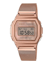 Load image into Gallery viewer, A1000MPG-9E Vintage Rose Gold Stainless Steel Mesh Band Watch
