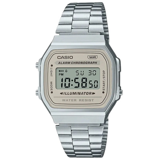 A168WA-8A Casio Vintage Series Watch Silver/Cream