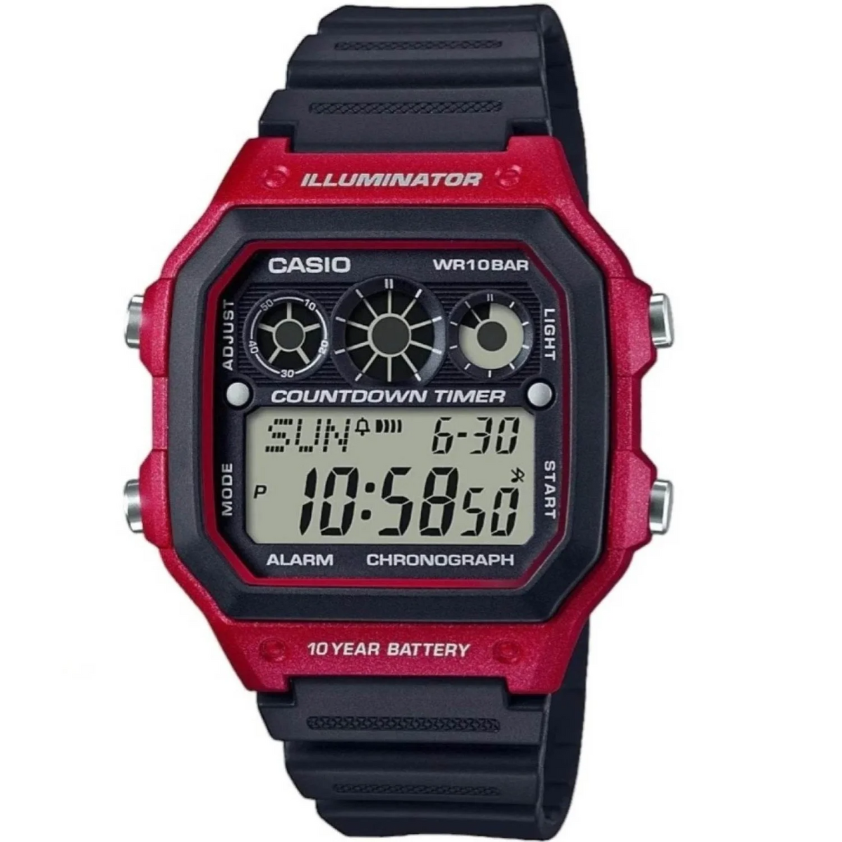 AE1300WH-4A Casio Watch Black Red