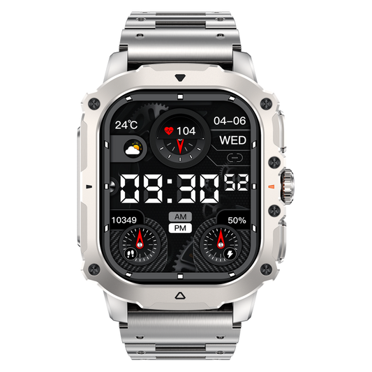 Broadway GK72 Silver Rectangle Stylish Sport Watch Amoled Screen Smartwatch