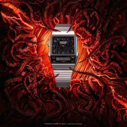 Casio x Stranger Things AQ800EST-1A Silver Analog & Digital Watch
