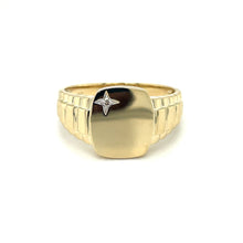 Load image into Gallery viewer, 9CT YELLOW GOLD MEN&#39;S DIAMOND SIGNET RING B22J56
