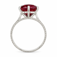 Load image into Gallery viewer, 925 Sterling Silver Hawaiian Ruby Solitaire Ring
