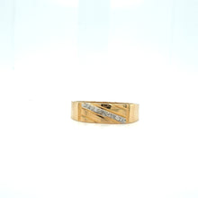 Load image into Gallery viewer, 9ct Gold Diagonal Diamond Channel Men's Ring
