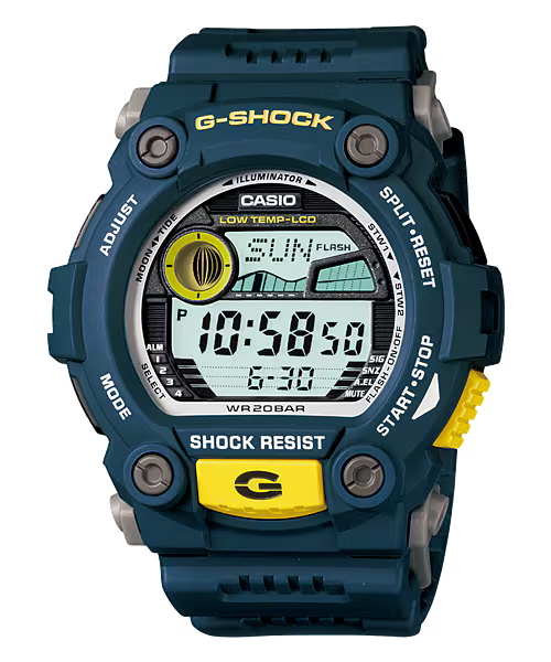 G7900-2D G-Shock Tide and Moon Graph Digital Blue Watch