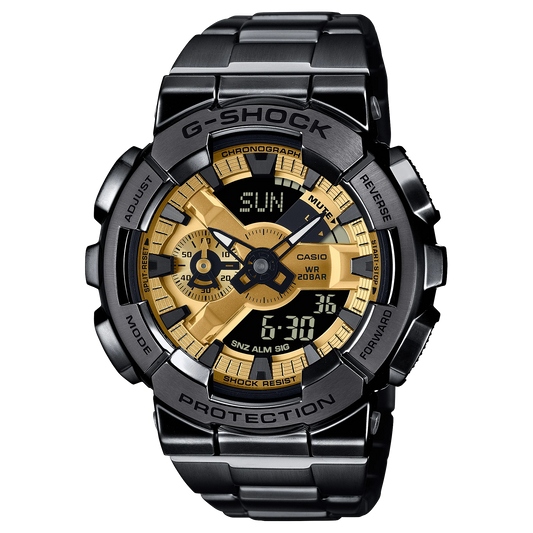 GM110BD-1A9 G-Shock Black/Gold – Rugged Stainless Steel Watch