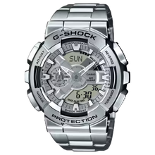 Load image into Gallery viewer, GM110D-8A G-Shock G-Steel Duel Time, Silver Dial &amp; Case, Stainless Steel Band 200M
