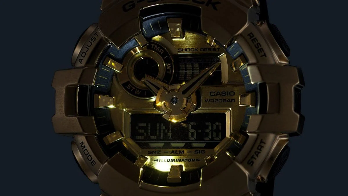 GM700G-9A Casio G-Shock – Gold-Tone Toughness Meets Timeless Style