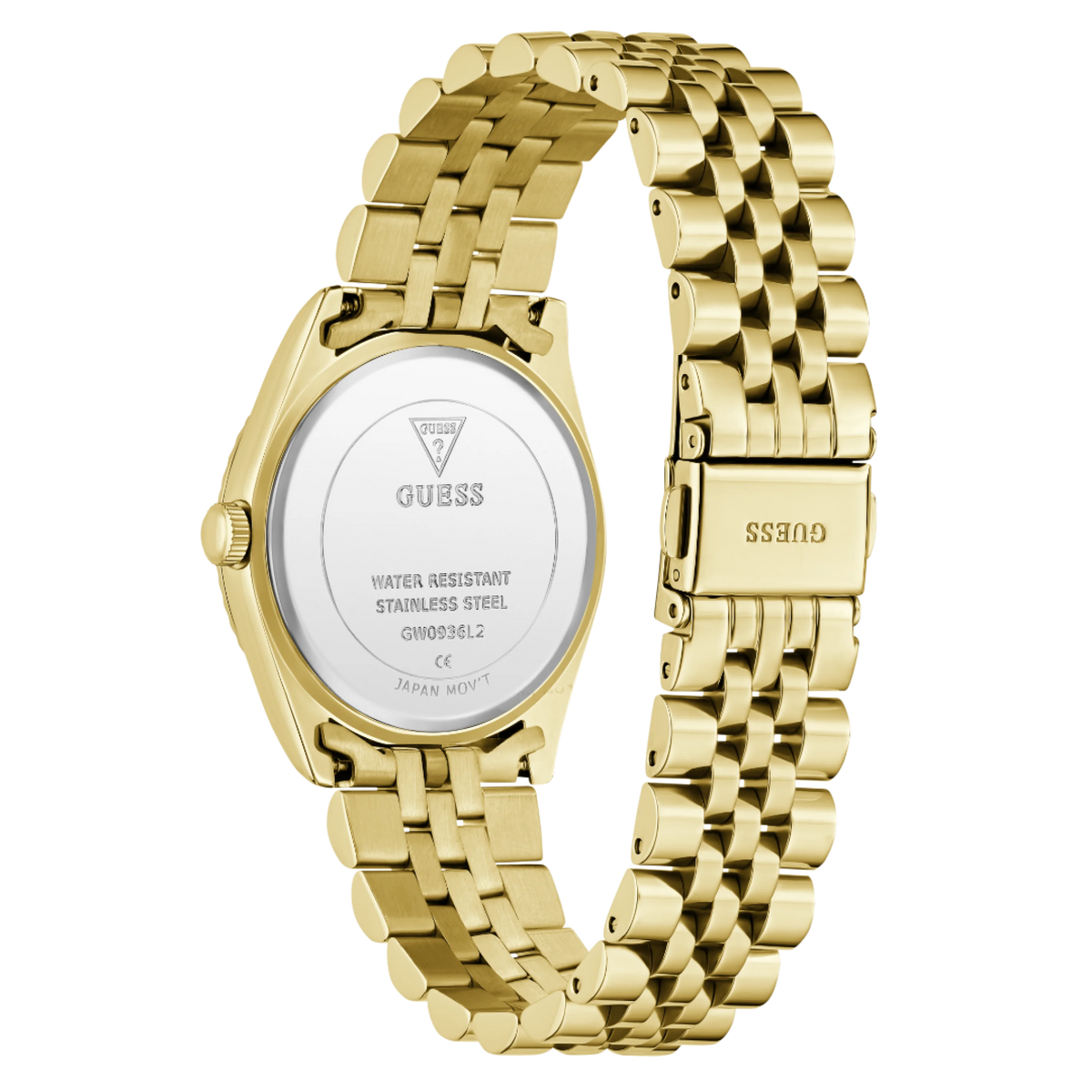 GW0936L2 GUESS  Burgundy Sunray Ladies Gold-Tone Analogue Watch