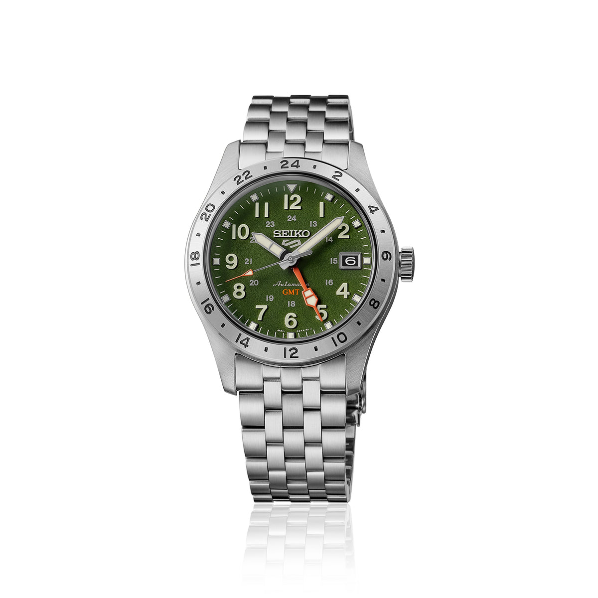 Seiko 5 Sports GMT Field Series HDB001K Watch Silver/Green