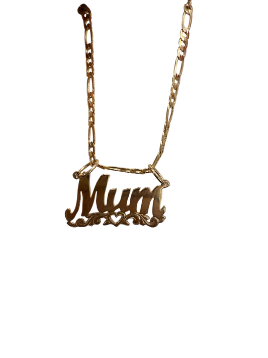 9ct Gold Pendant "Mum" with complementary chain