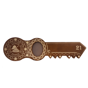 21st Island Design Key with Samoan Sila, Laser Engraved Patterns & Photo Frame
