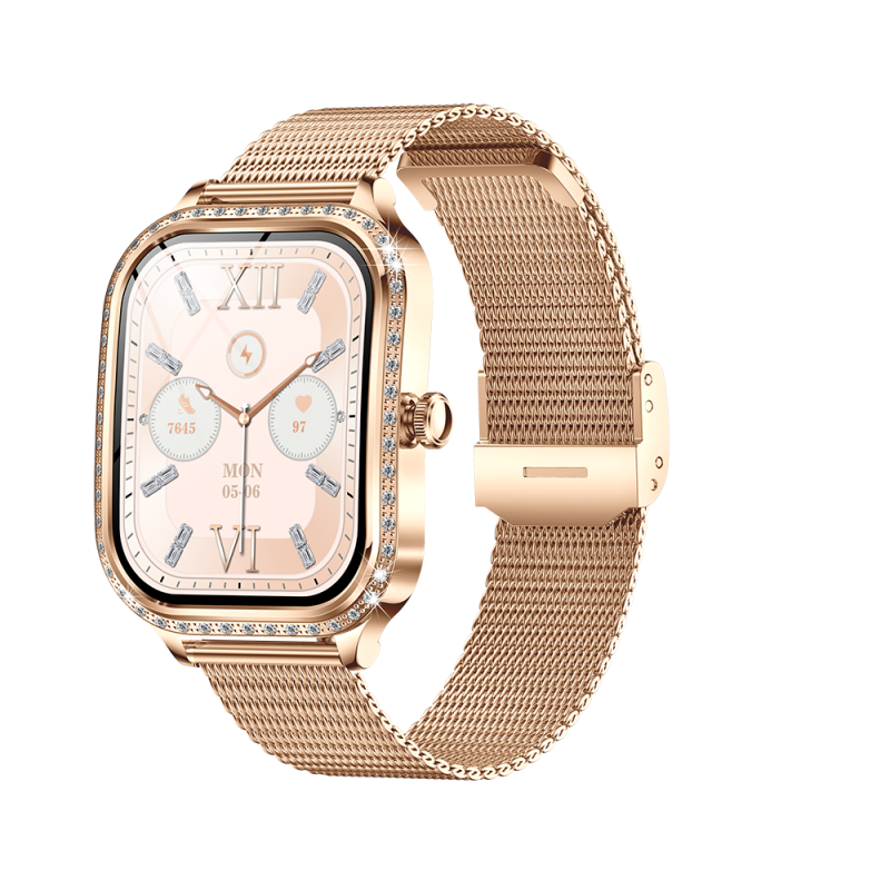 Broadway MK88 Rose Gold Ladies Smart Watch Sparkle Style