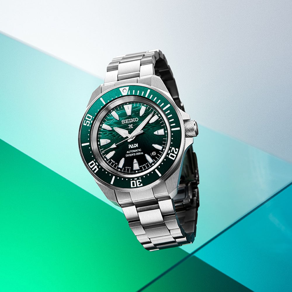 Seiko Prospex PADI 60th Anniversary 4R Automatic 200M WR Diver’s Watch In Underwater Green – SRPL53K1