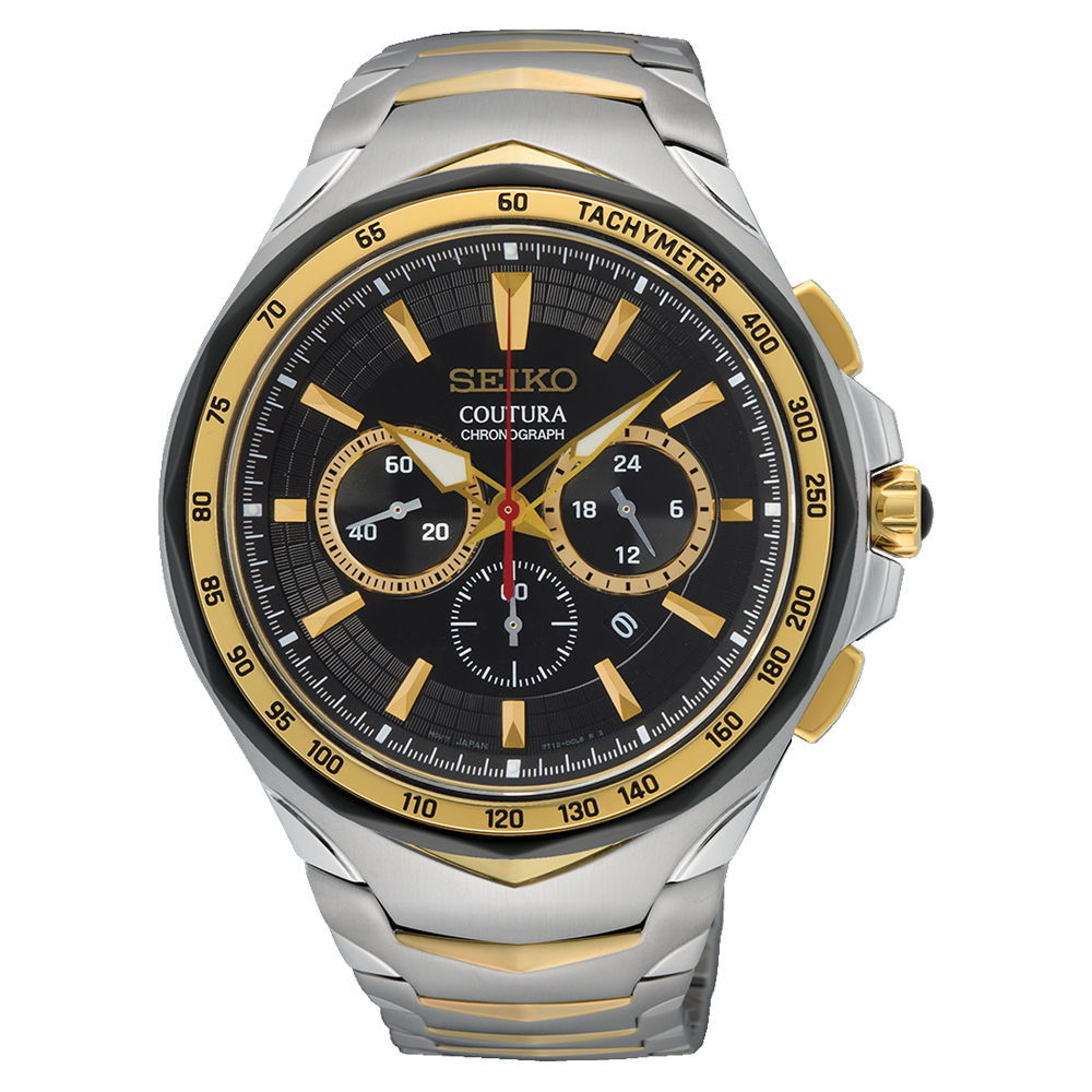 Seiko Coutura Quartz Chronograph Black Dial SRWZ26