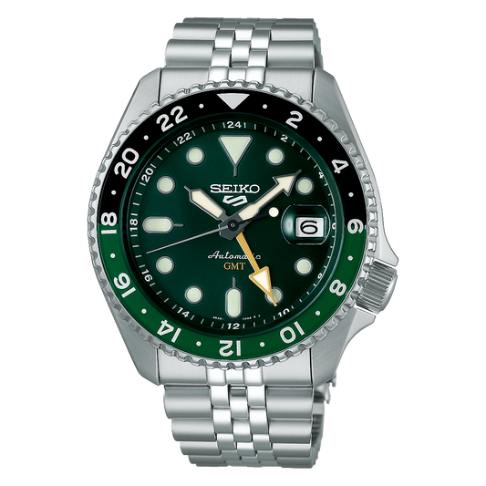 SSK035K Seiko 5 Sports Mens Automatic SKX GMT Bi-Colour Green 100M WR Watch