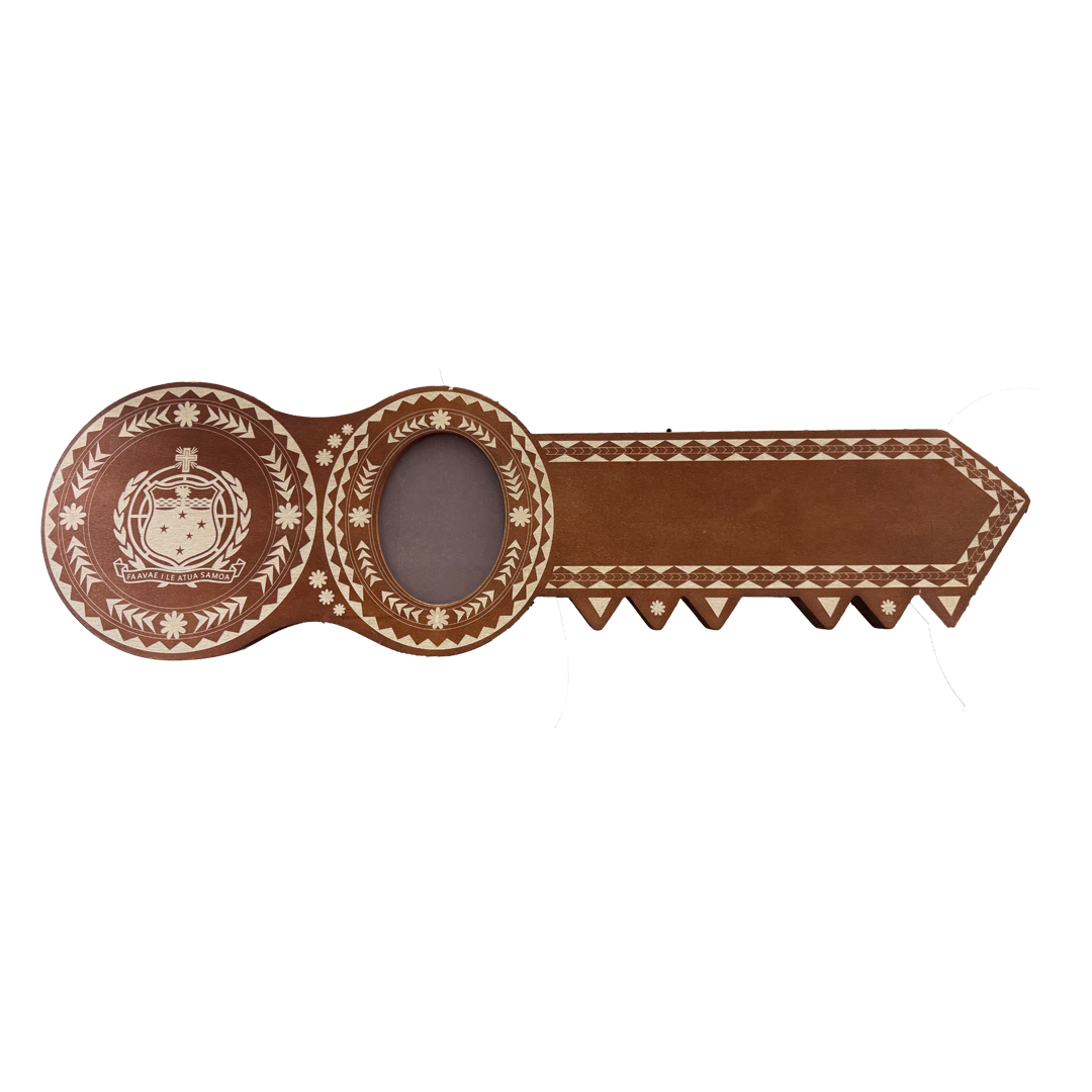 21st Island Design Key with Samoan Sila Laser Engraved With Chain