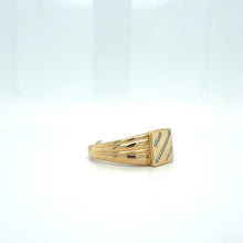 Load image into Gallery viewer, 10ct Gold Rectangular Diamond Stripe Men's Ring
