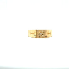 Load image into Gallery viewer, Heritage Star-Etched: 9ct Gold Diamond Accent Men's Ring
