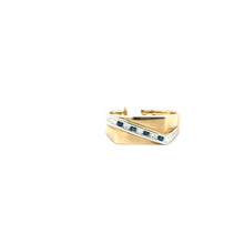 Load image into Gallery viewer, 9ct Gold Diamond and Blue Sapphire Channel Ring
