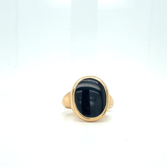 9ct Gold Oval Black Onyx Ring