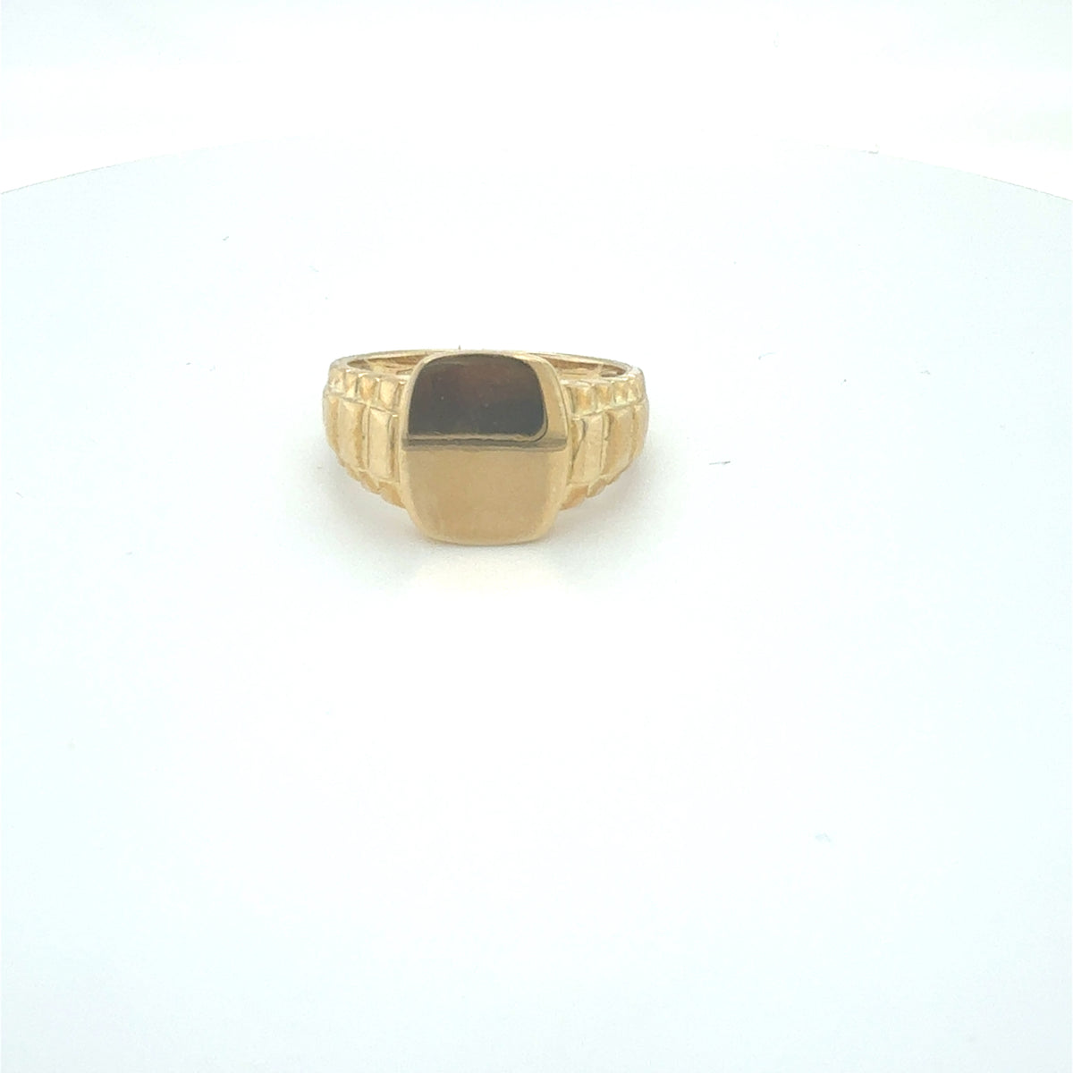 9ct Yellow Gold Watch-Style Band Signet Ring